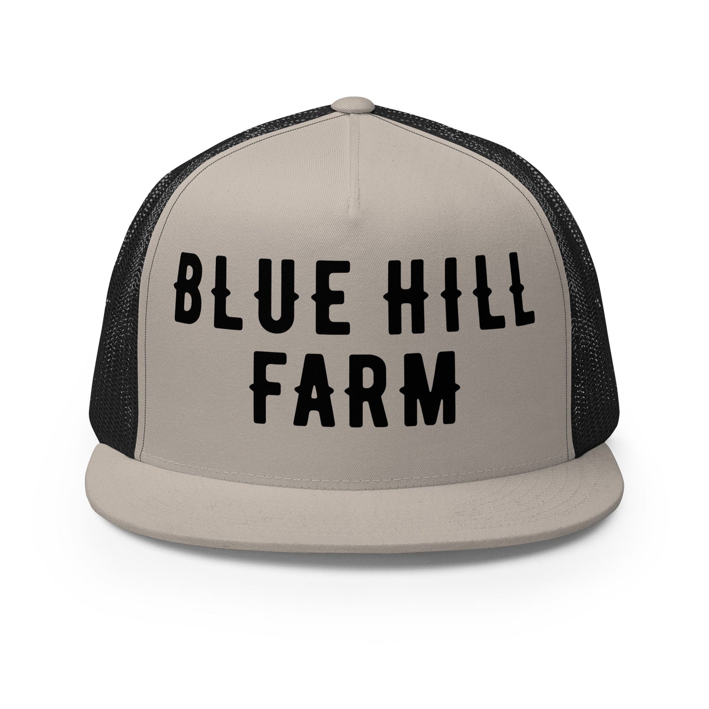 Performance | 5 Panel Trucker Cap | Blue Hill Farm | Crest Logo