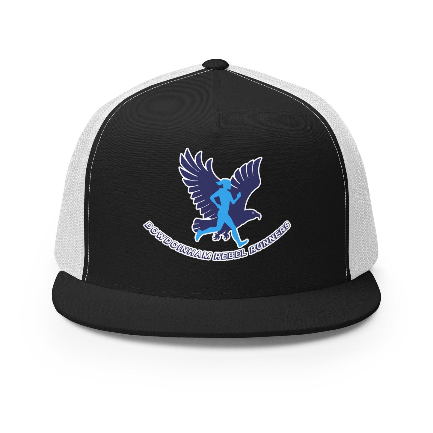 Performance | 5 Panel Trucker Cap | Bowdoinham Rebel Runners | Emblem Logo