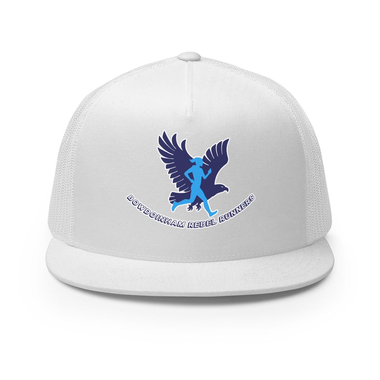 Performance | 5 Panel Trucker Cap | Bowdoinham Rebel Runners | Emblem Logo