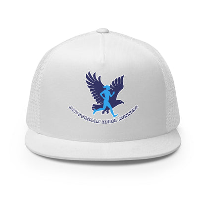 Performance | 5 Panel Trucker Cap | Bowdoinham Rebel Runners | Emblem Logo