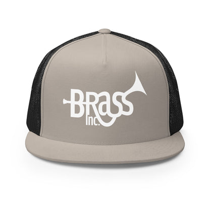 Performance | 5 Panel Trucker Cap | Brass Inc. | Modern Script Logo