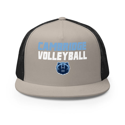 Performance | 5 Panel Trucker Cap | Cambridge Volleyball | Modern Logo