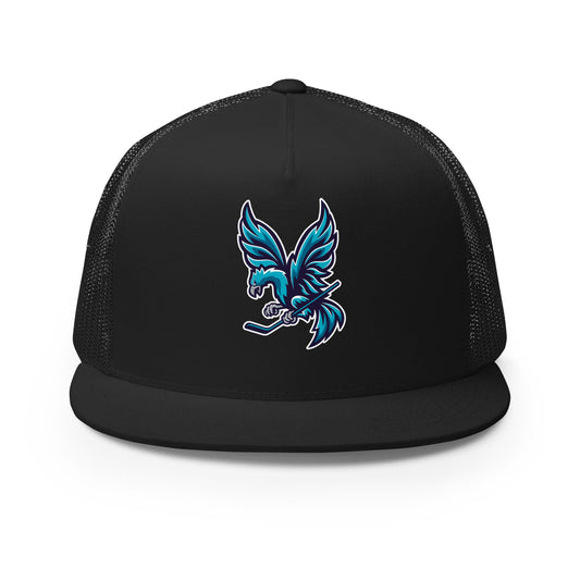 Performance | 5 Panel Trucker Cap | Charlotte Rise | Mascot Logo