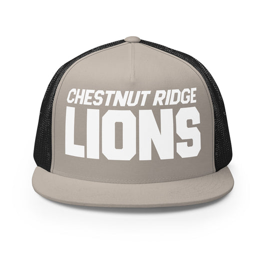 Performance | 5 Panel Trucker Cap | Chestnut Ridge Lions Football | Script Logo