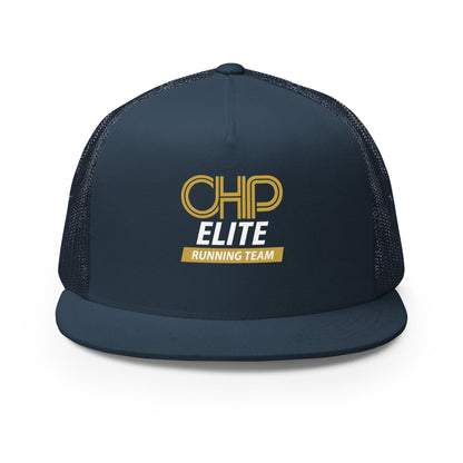 Performance | 5 Panel Trucker Cap | CHP Elite Running Team | Runner Crest Logo