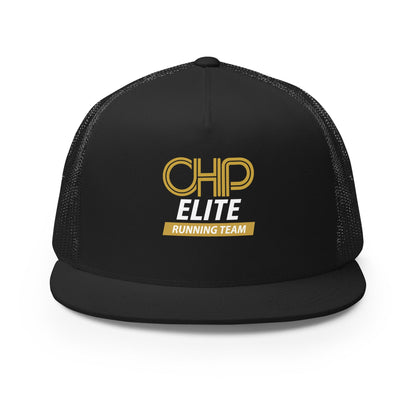 Performance | 5 Panel Trucker Cap | CHP Elite Running Team | Runner Crest Logo