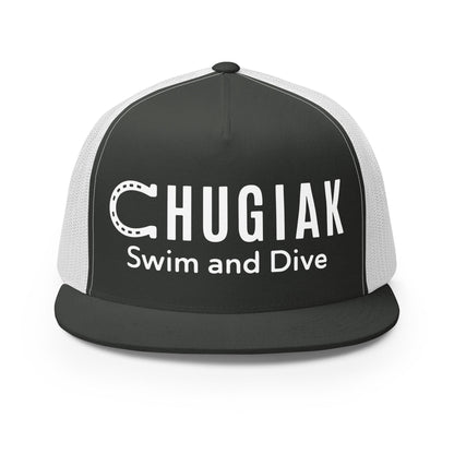 Performance | 5 Panel Trucker Cap | Chugiak Mustang Swim & Dive | Crest Logo