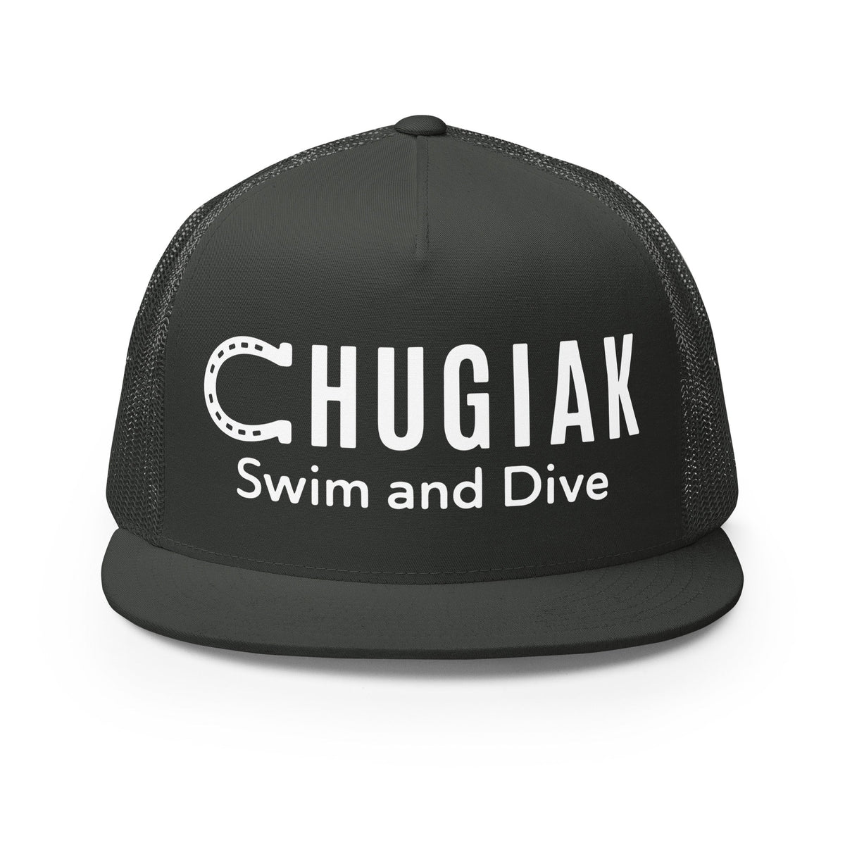 Performance | 5 Panel Trucker Cap | Chugiak Mustang Swim & Dive | Crest Logo