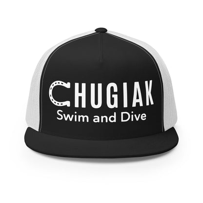Performance | 5 Panel Trucker Cap | Chugiak Mustang Swim & Dive | Crest Logo
