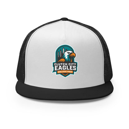 Performance | 5 Panel Trucker Cap | Clutch City College Prep | Shield Logo