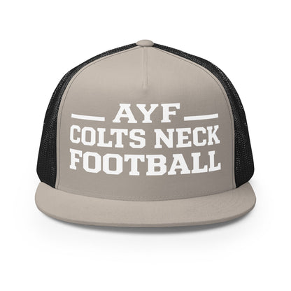 Performance | 5 Panel Trucker Cap | Colts Neck Cougars | Youth Tackle Football (AYF) | Varsity Badge Logo