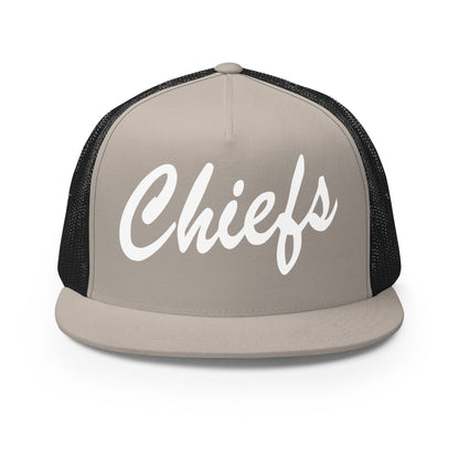 Performance | 5 Panel Trucker Cap | Connetquot Chiefs | Letter Crest Logo
