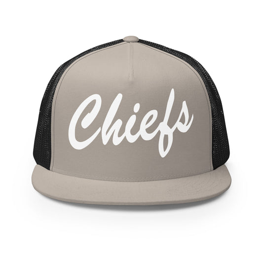 Performance | 5 Panel Trucker Cap | Connetquot Chiefs | Letter Crest Logo