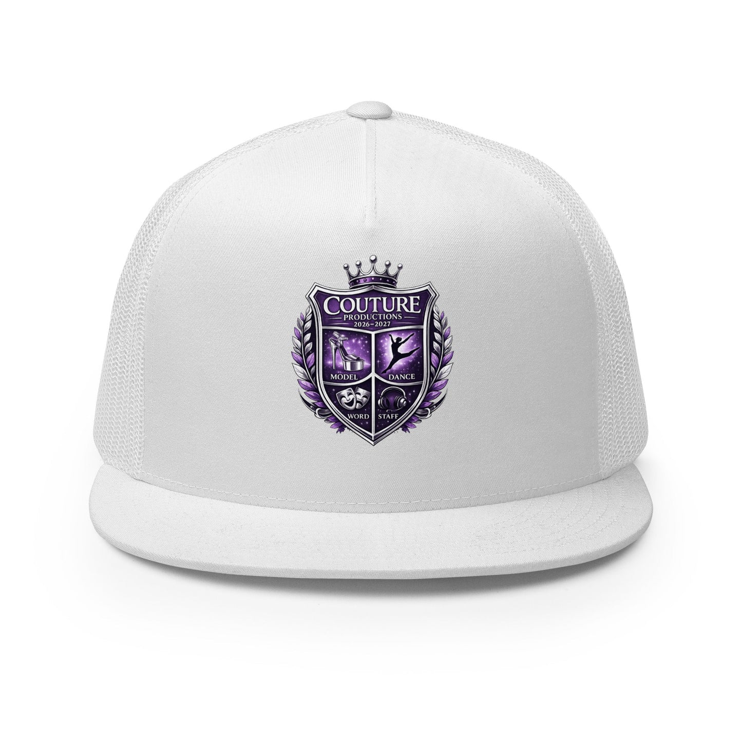 Performance | 5 Panel Trucker Cap | Couture Productions | Couture Shield Logo