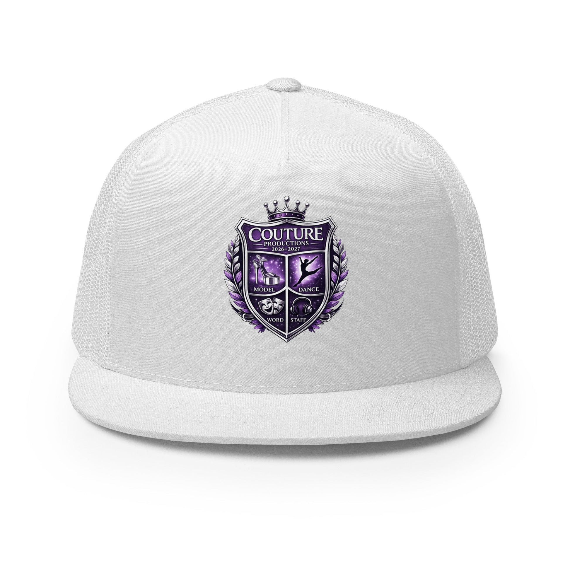 Performance | 5 Panel Trucker Cap | Couture Productions | Couture Shield Logo