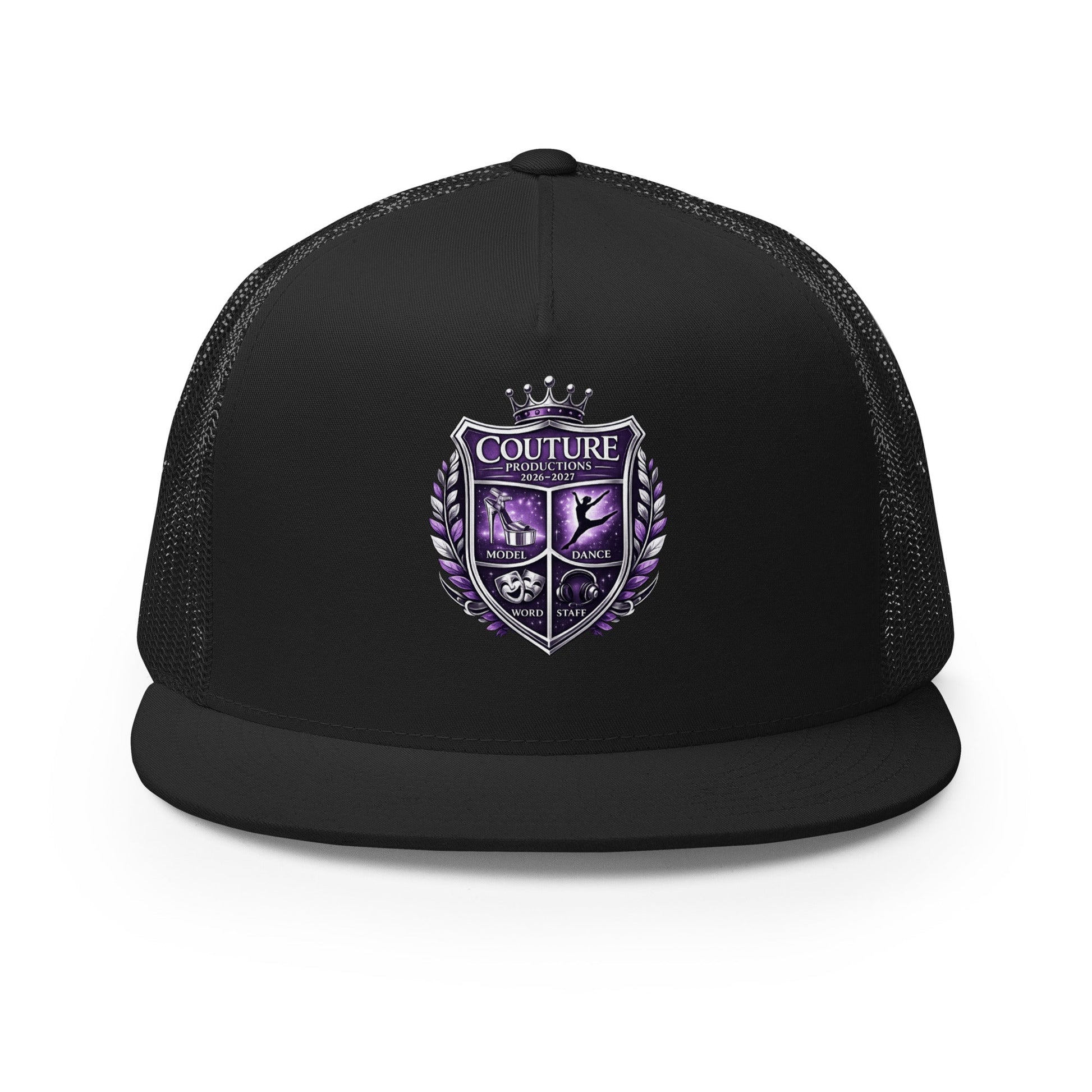 Performance | 5 Panel Trucker Cap | Couture Productions | Couture Shield Logo