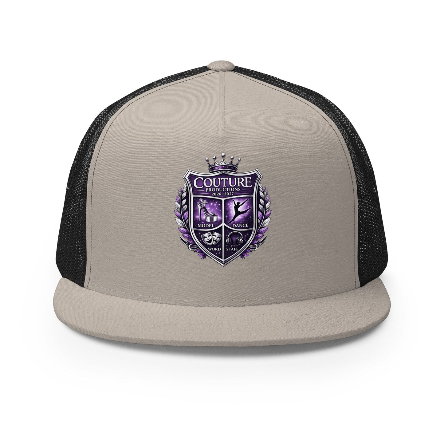 Performance | 5 Panel Trucker Cap | Couture Productions | Couture Shield Logo