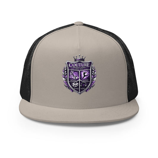 Performance | 5 Panel Trucker Cap | Couture Productions | Couture Shield Logo