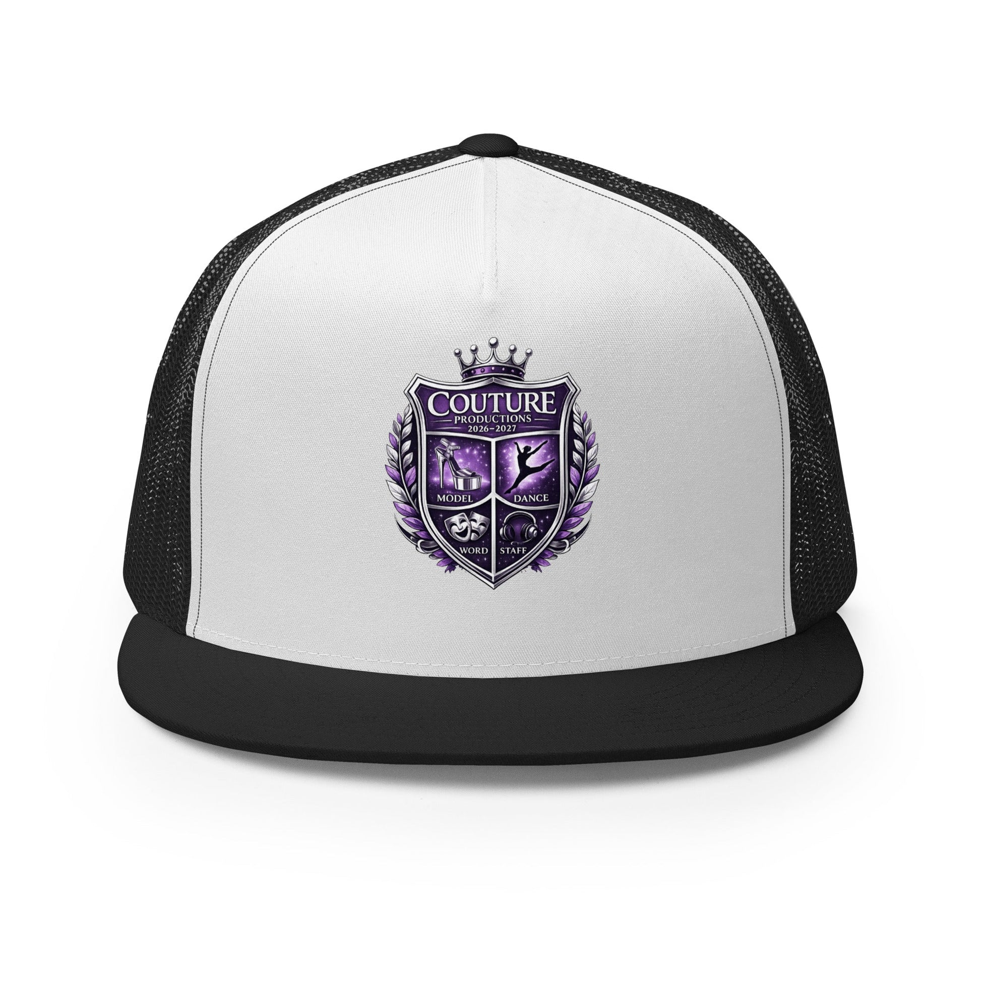 Performance | 5 Panel Trucker Cap | Couture Productions | Couture Shield Logo