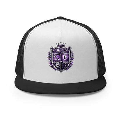 Performance | 5 Panel Trucker Cap | Couture Productions | Couture Shield Logo