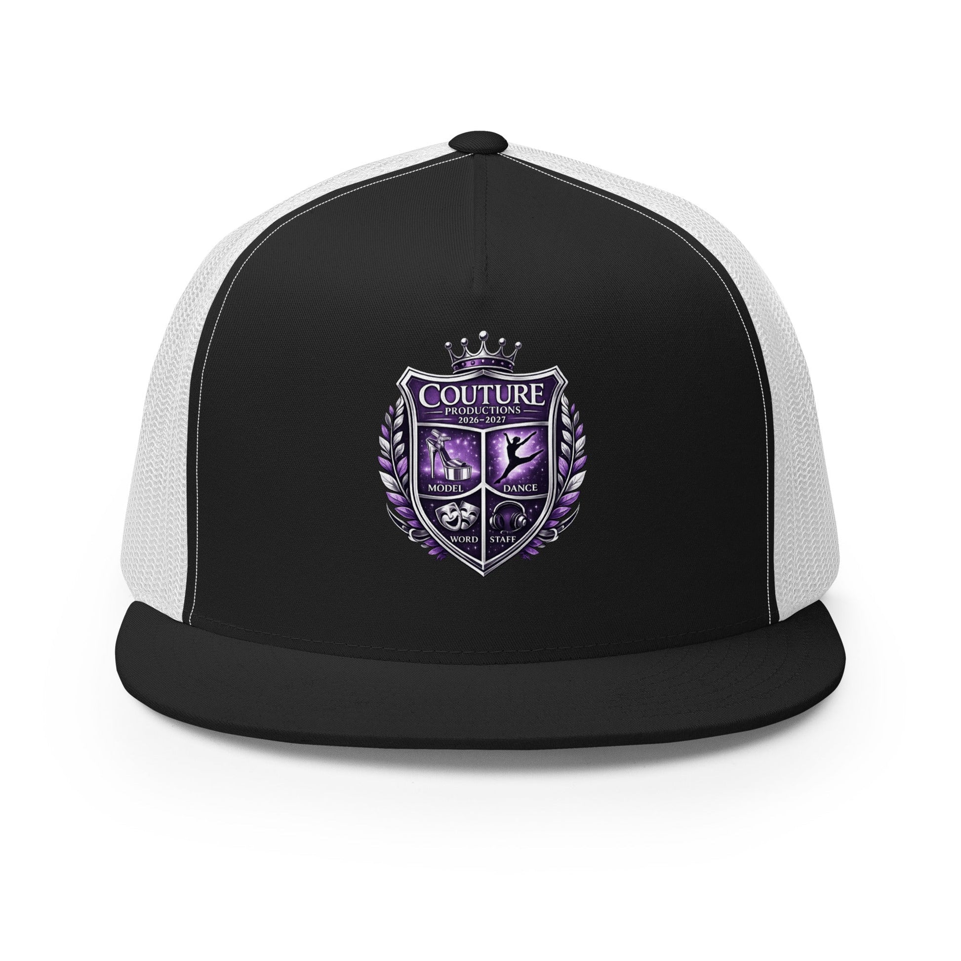 Performance | 5 Panel Trucker Cap | Couture Productions | Couture Shield Logo
