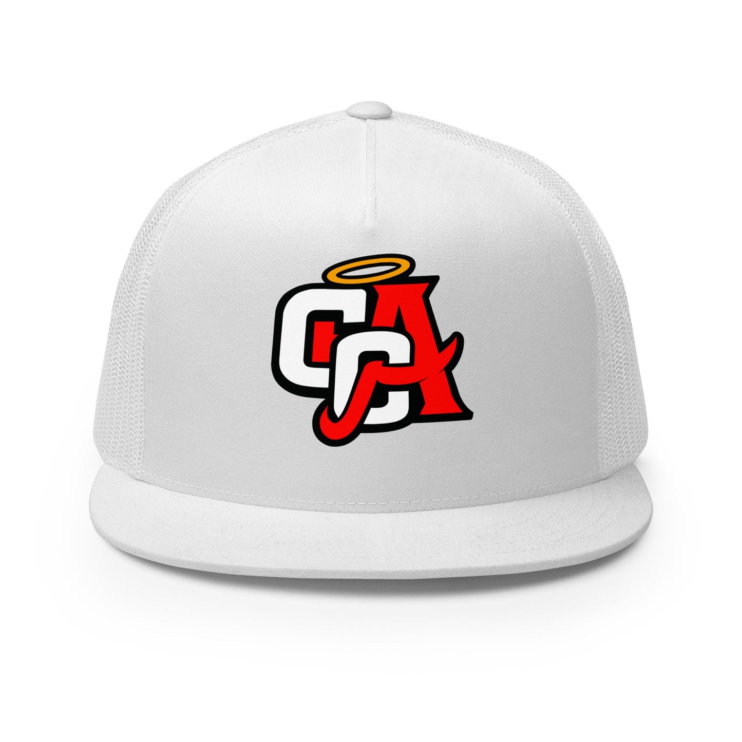 Performance | 5 Panel Trucker Cap | Cross City Angels | Angelic Fury Logo