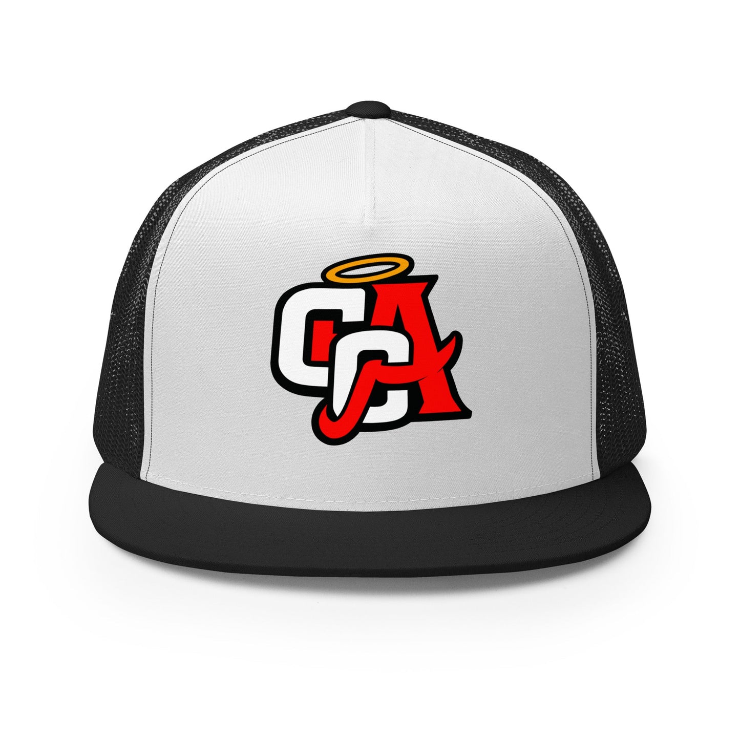 Performance | 5 Panel Trucker Cap | Cross City Angels | Angelic Fury Logo