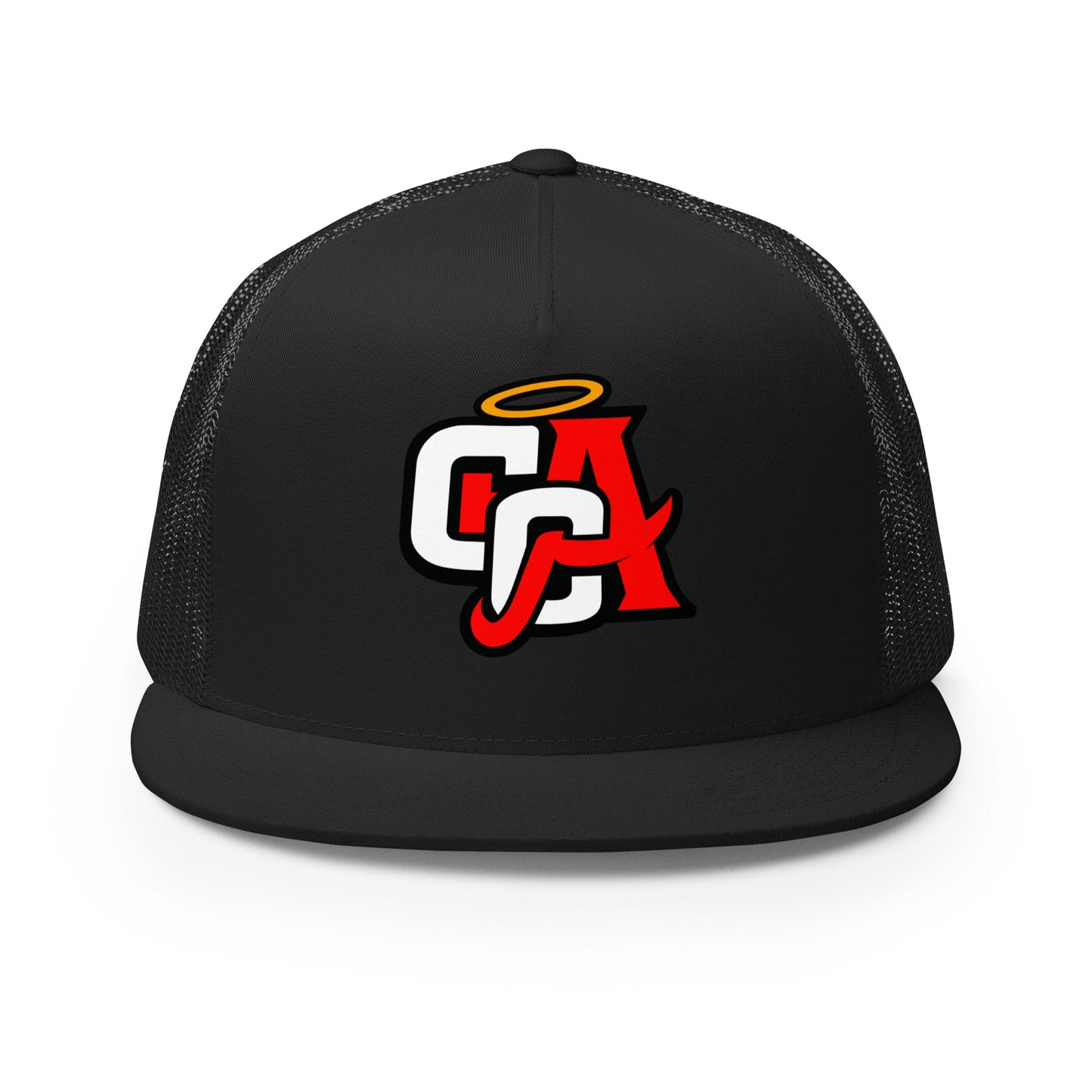 Performance | 5 Panel Trucker Cap | Cross City Angels | Angelic Fury Logo
