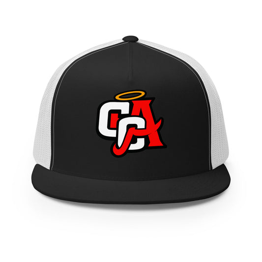 Performance | 5 Panel Trucker Cap | Cross City Angels | Angelic Fury Logo