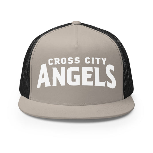 Performance | 5 Panel Trucker Cap | Cross City Angels | Emblem Logo