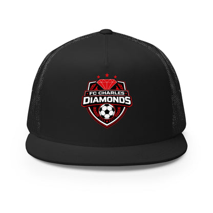 Performance | 5 Panel Trucker Cap | FC Charles: Diamonds | Shield Logo
