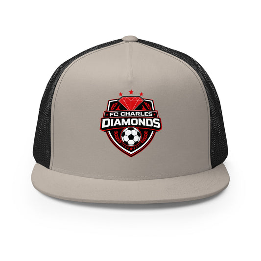 Performance | 5 Panel Trucker Cap | FC Charles: Diamonds | Shield Logo