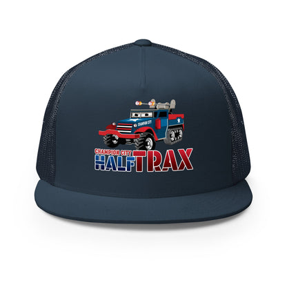 Performance | 5 Panel Trucker Cap | Half Trax Baseball | Mascot Logo