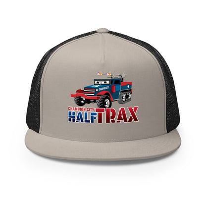 Performance | 5 Panel Trucker Cap | Half Trax Baseball | Mascot Logo