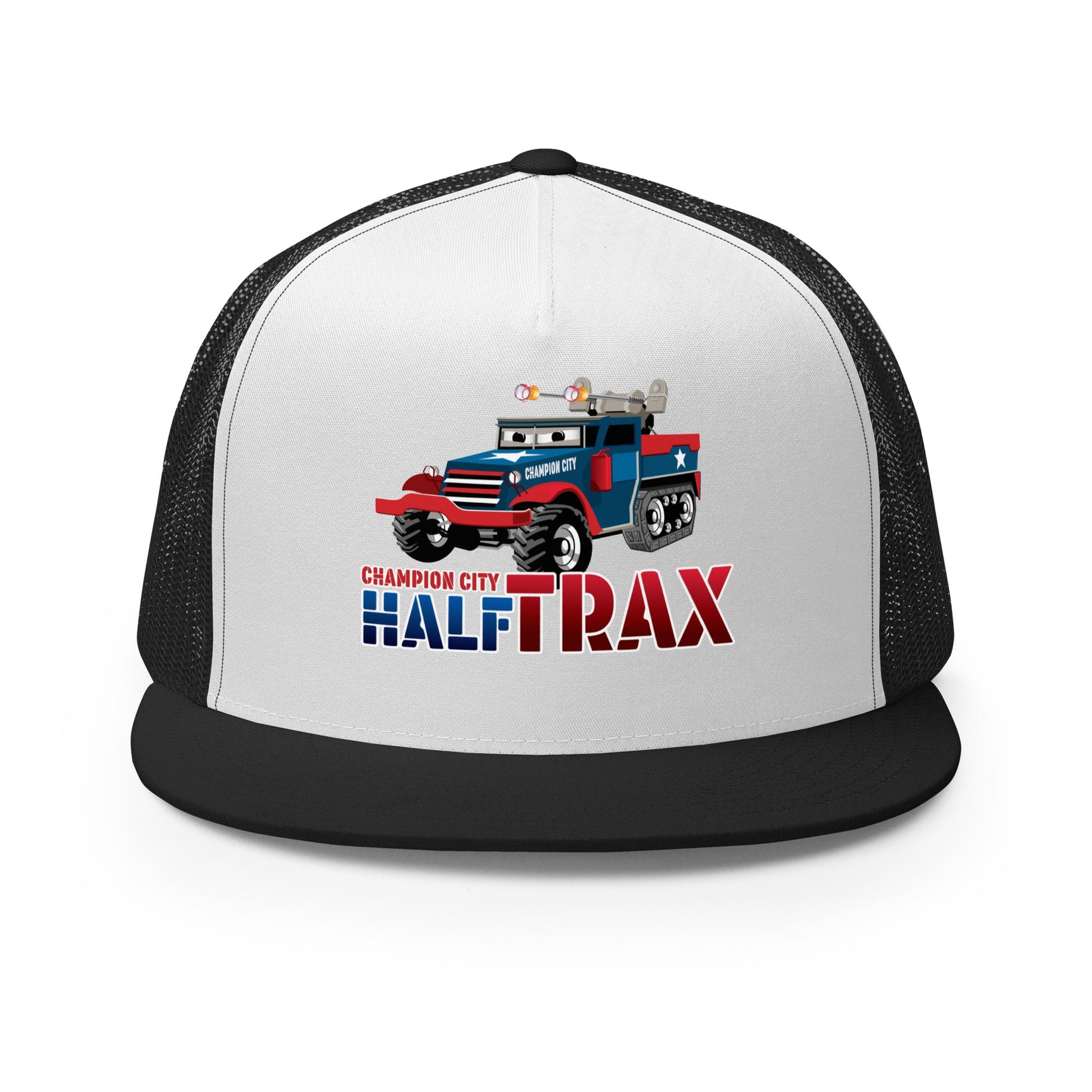 Performance | 5 Panel Trucker Cap | Half Trax Baseball | Mascot Logo
