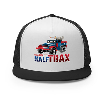 Performance | 5 Panel Trucker Cap | Half Trax Baseball | Mascot Logo