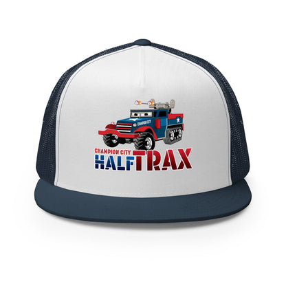 Performance | 5 Panel Trucker Cap | Half Trax Baseball | Mascot Logo