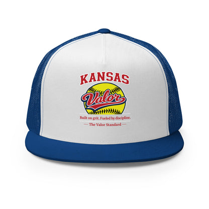 Performance | 5 Panel Trucker Cap | Kansas Valor Fan Gear | The Standard Logo