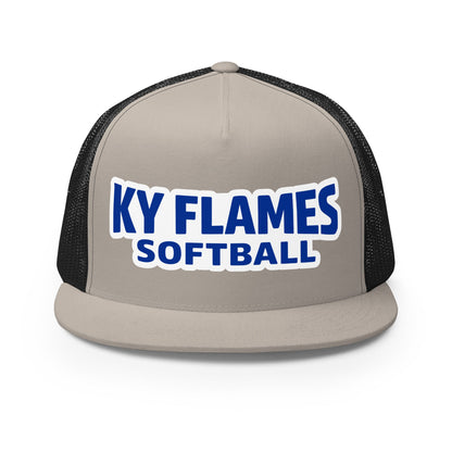 Performance | 5 Panel Trucker Cap | KY Flames | Mark Logo