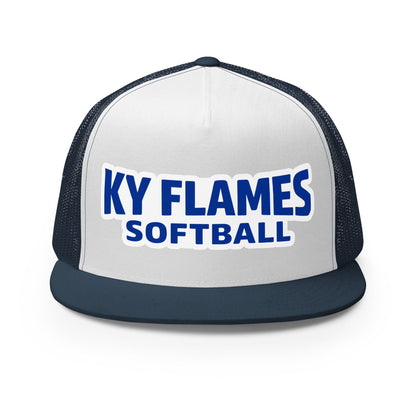 Performance | 5 Panel Trucker Cap | KY Flames | Mark Logo