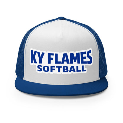 Performance | 5 Panel Trucker Cap | KY Flames | Mark Logo