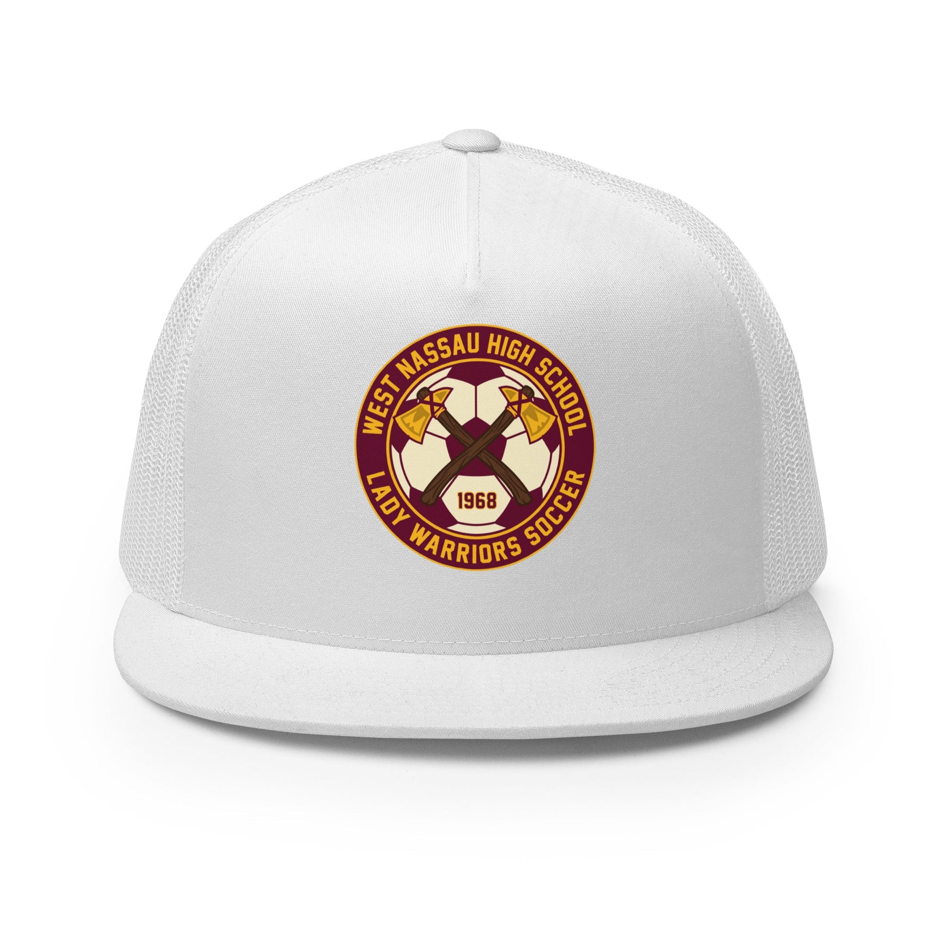 Performance | 5 Panel Trucker Cap | Lady Warrior Soccer Booster Club | Lady Warriors Logo