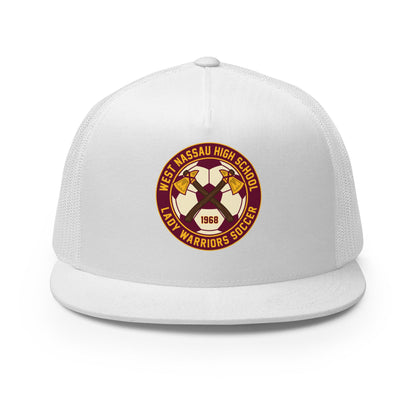 Performance | 5 Panel Trucker Cap | Lady Warrior Soccer Booster Club | Lady Warriors Logo