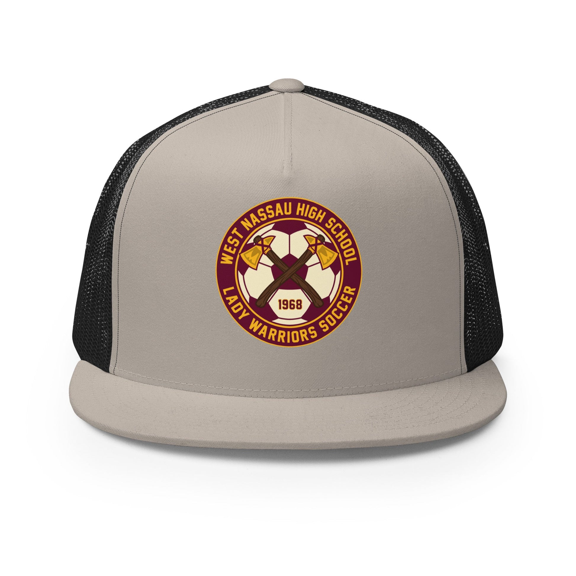 Performance | 5 Panel Trucker Cap | Lady Warrior Soccer Booster Club | Lady Warriors Logo