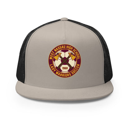 Performance | 5 Panel Trucker Cap | Lady Warrior Soccer Booster Club | Lady Warriors Logo