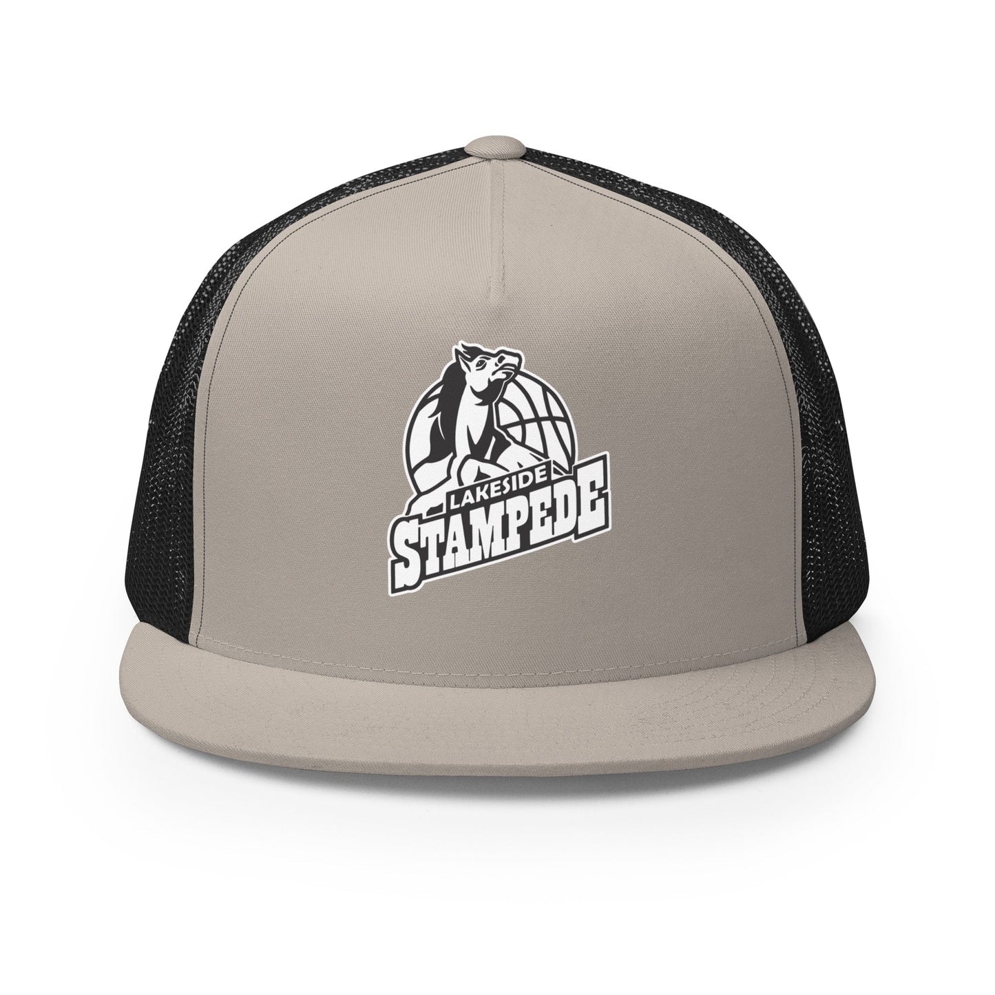 Performance | 5 Panel Trucker Cap | Lakeside Stampede | Basketball Mascot Logo