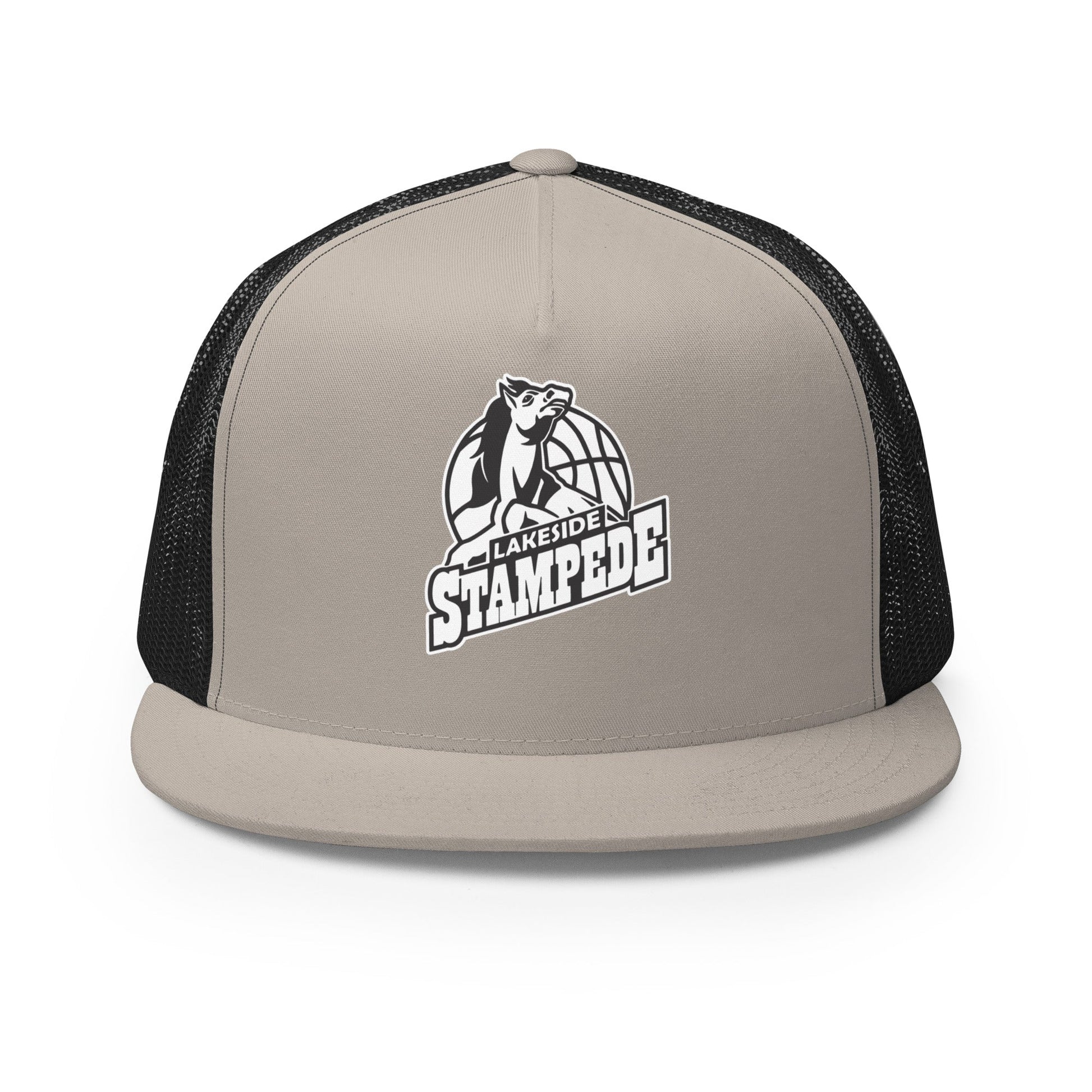 Performance | 5 Panel Trucker Cap | Lakeside Stampede | Basketball Mascot Logo
