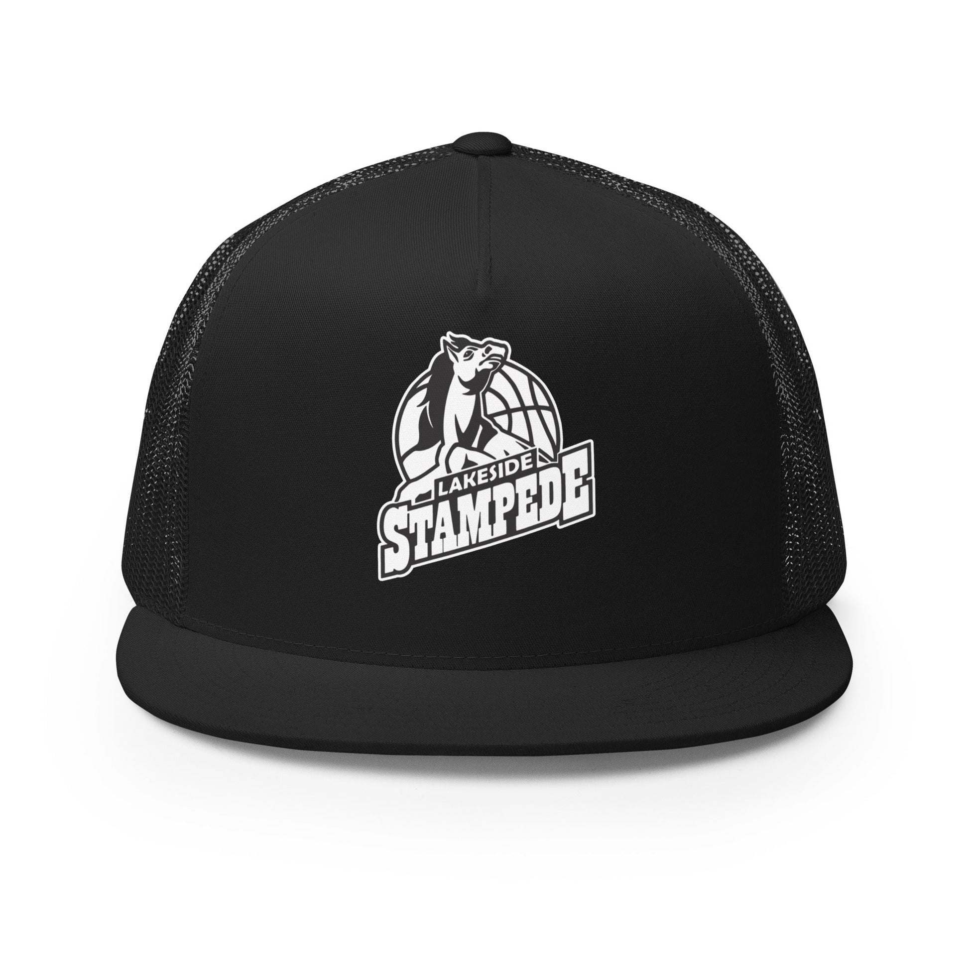 Performance | 5 Panel Trucker Cap | Lakeside Stampede | Basketball Mascot Logo