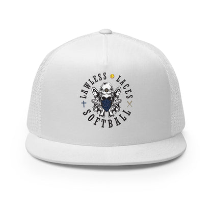 Performance | 5 Panel Trucker Cap | Lawless Laces Softball | Bandana Mascot Logo