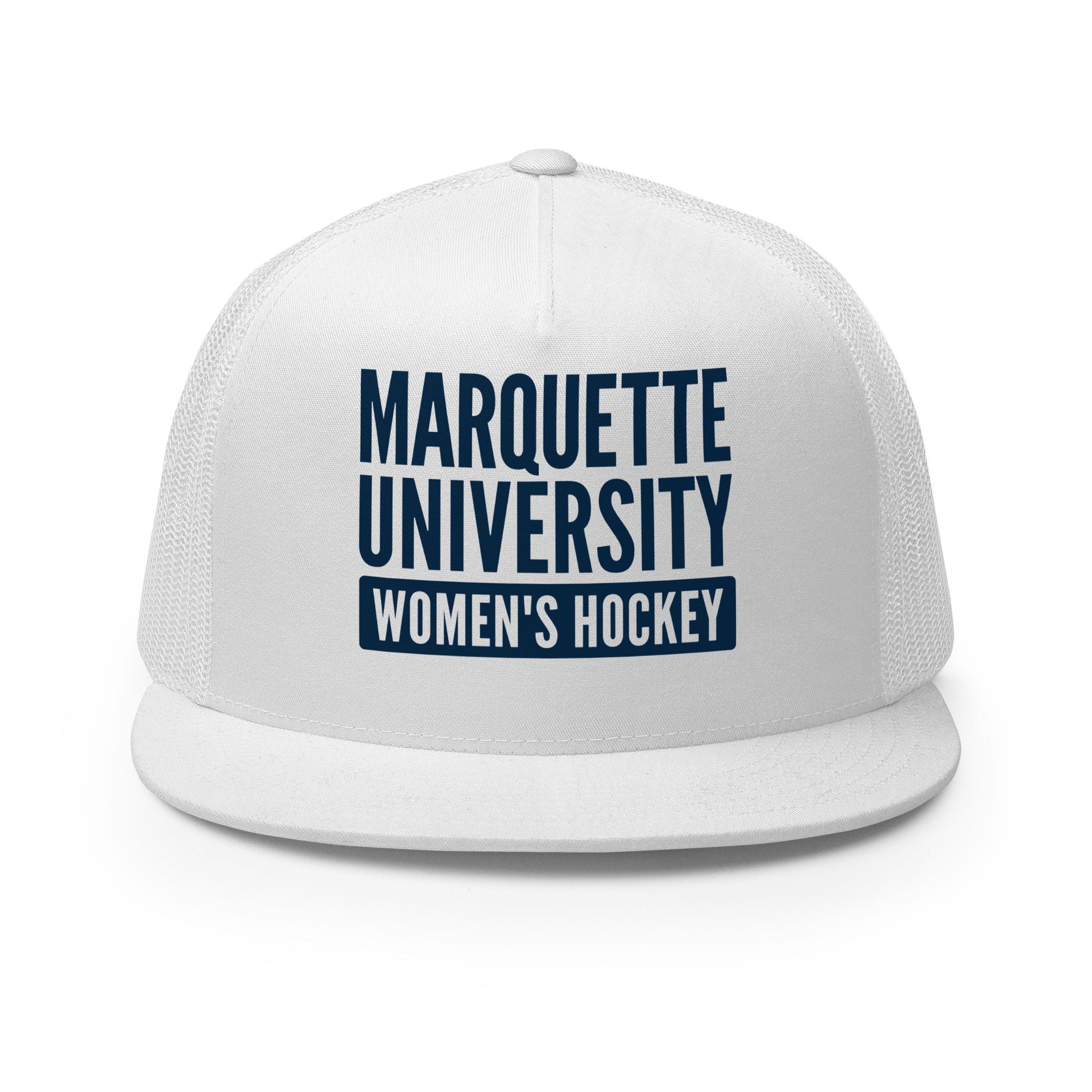 Performance | 5 Panel Trucker Cap | Marquette University Women's Hockey | Modern Script Logo